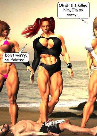 The Beach Trio - FREE - female bodybuilder
