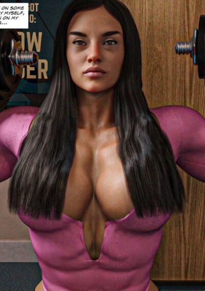 muscular girl lifting weights