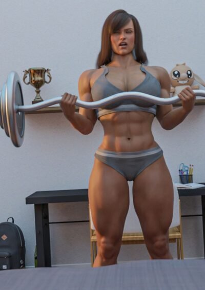 female bodybuilder lifting weights