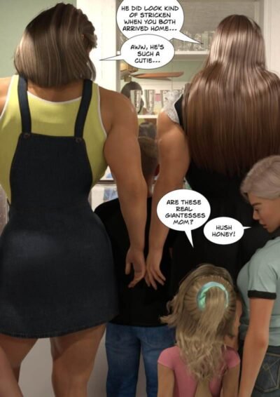 two huge female bodybuilders in the store