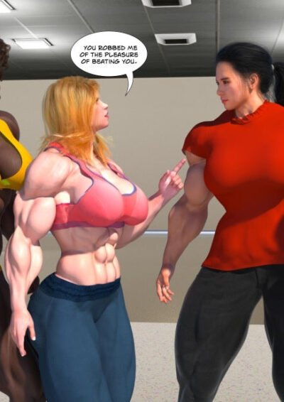 three huge female bodybuilders