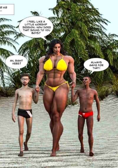 huge woman and small guys