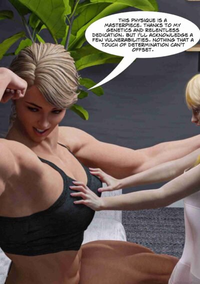 huge musclegirl flexing her biceps