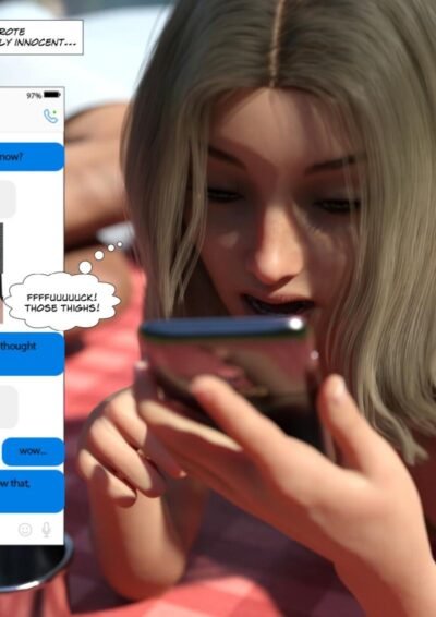 a small girl texting with a big girl