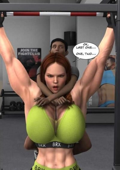 tall girl working out with man on her back