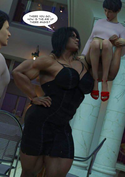muscular woman lifts small woman