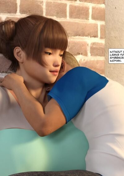 huge musclegirl hugging man