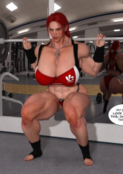 big girl lifting heavy weight in the gym