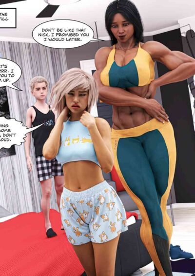 tall muscular girl and short man