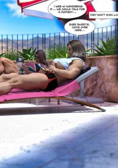 two female bodybuilders in the sun