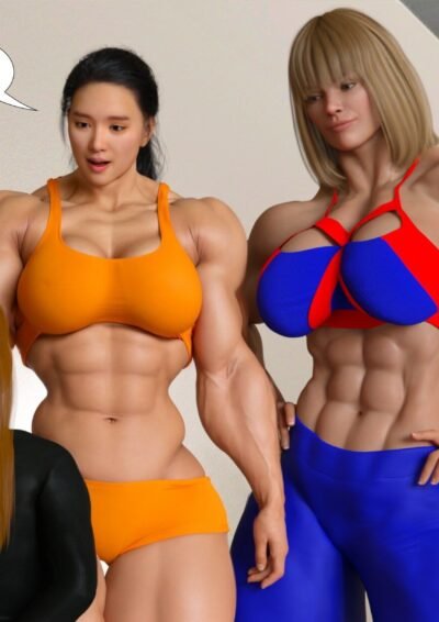 two huge female bodybuilders