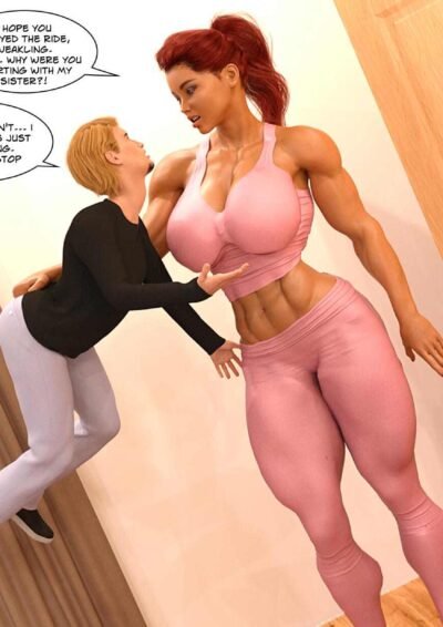 musclegirl lifting small man