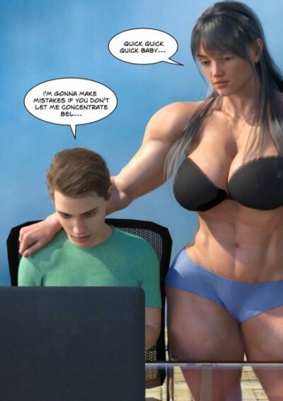 big musclegirl and small boyfriend