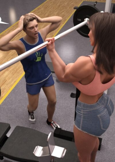 girl lifting barbell with one hand