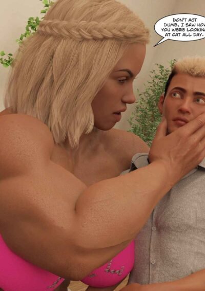 musclegirl controlling man