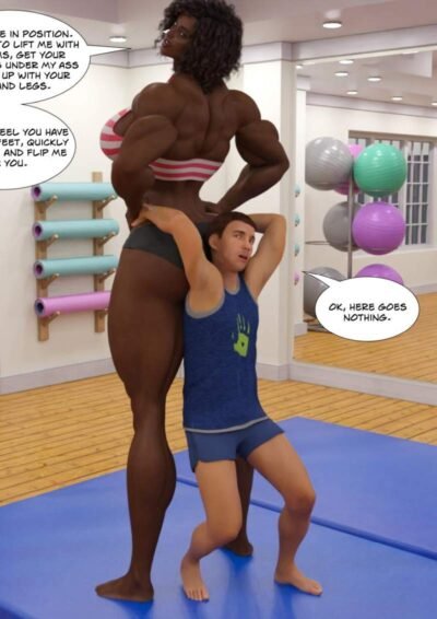 huge black female bodybuilder and short guy