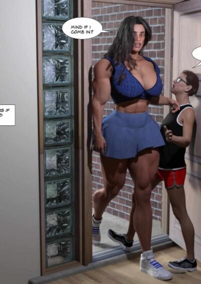 musclegirl overpowers older man