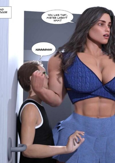 musclegirl makes older man lick her biceps