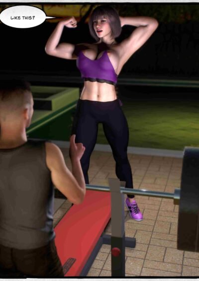 fit musclegirl flexing