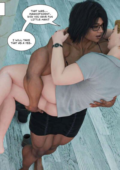 female bodybuilder lifts small man