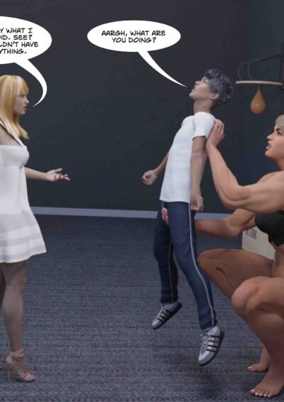 female bodybuilder lifting short man