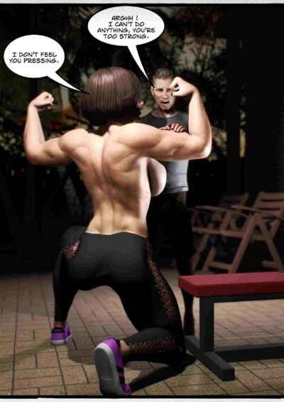 tall girl flexing her biceps