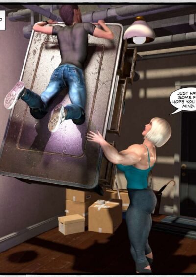 huge musclegirl lifting desk