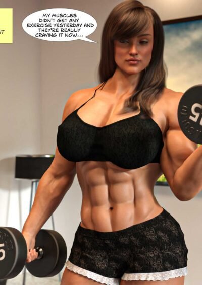 female bodybuilder lifting weights