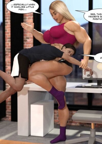 musclegirl spanks small man