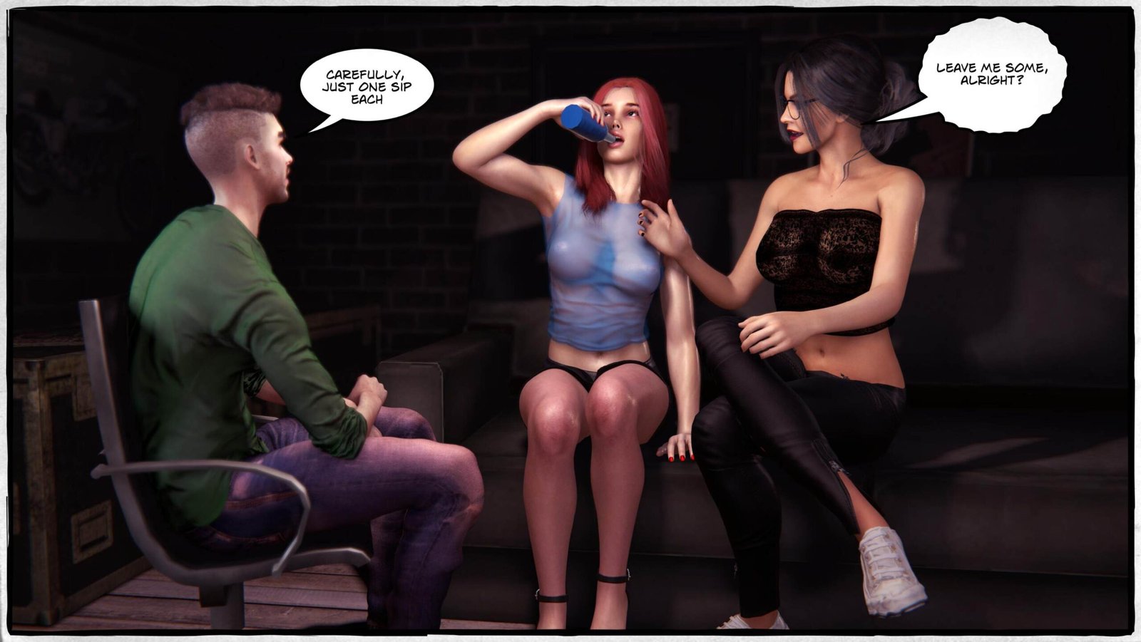 girls drinking muscle serum