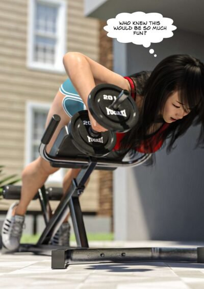 tall girl working out with weights

