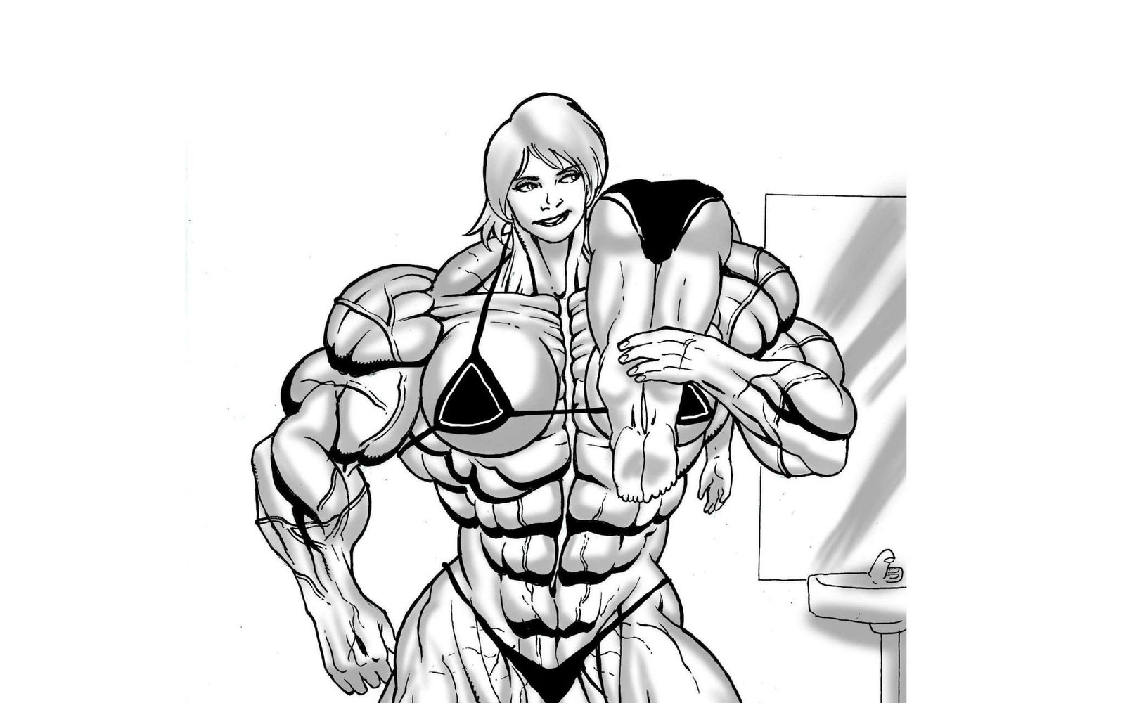 Ashley's Final Semester - part 2 - female bodybuilder