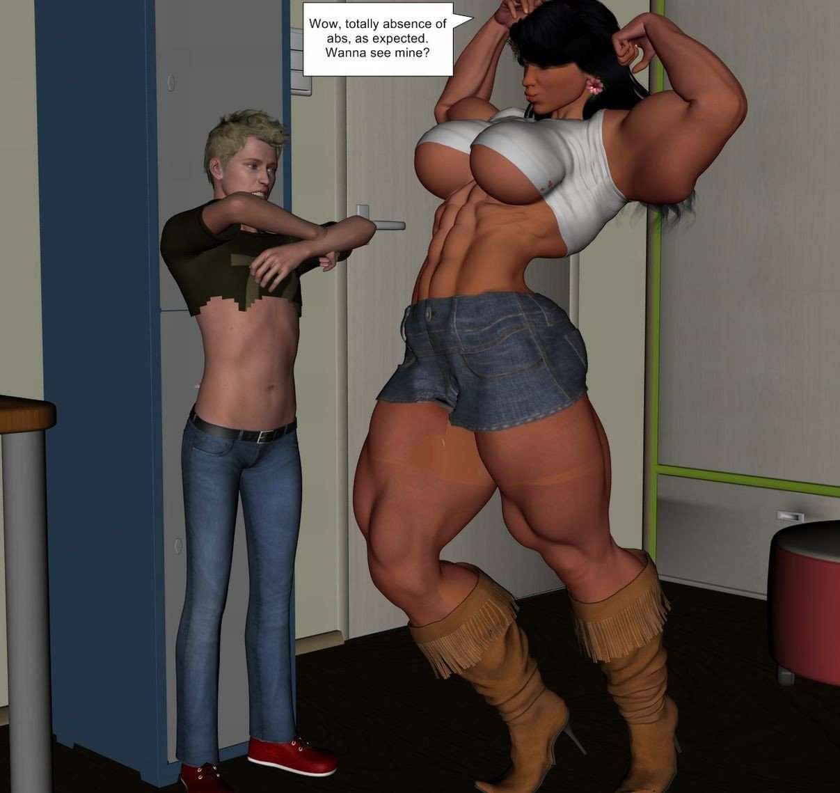 The College Slave - female bodybuilder